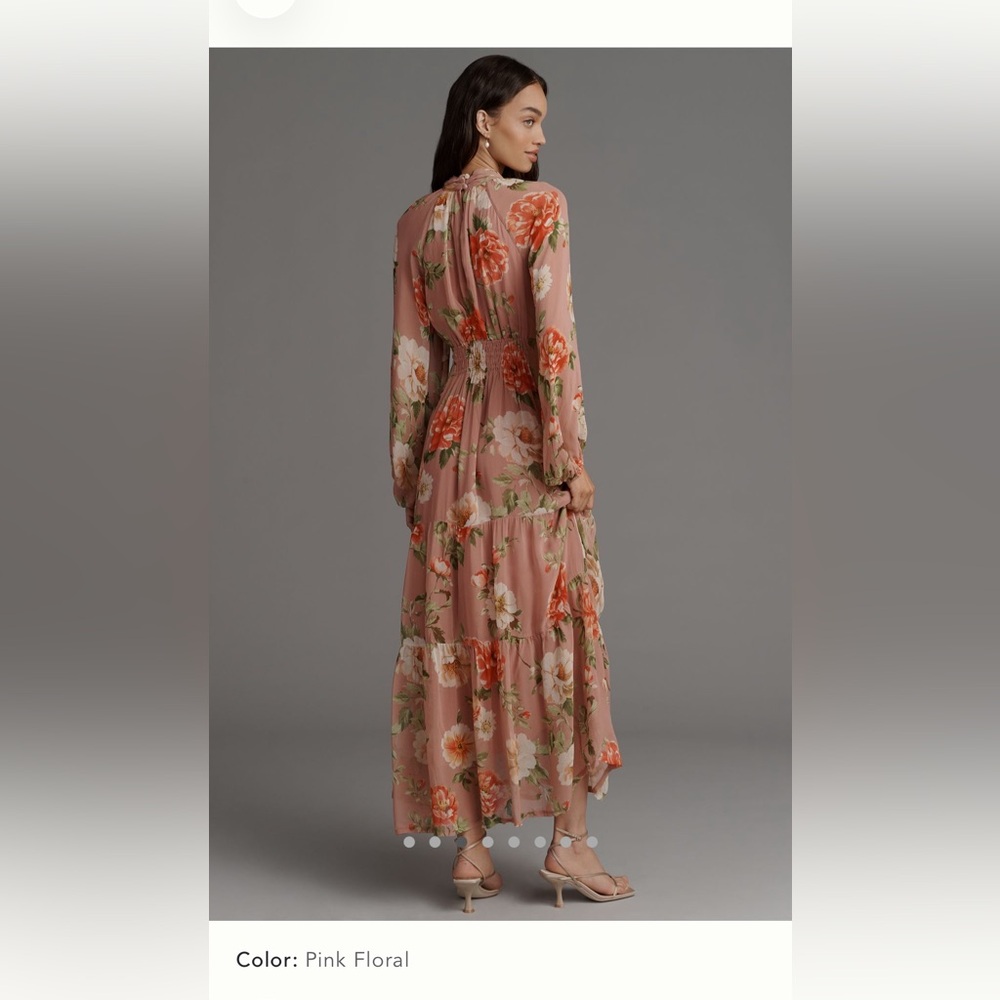 Somerset long sleeve chiffon floral maxi dress NWT - Picture 2 of 8